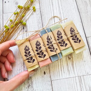 5 handmade, vegan guest soaps