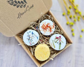Aromatherapy Shower Steamer Gift Set - Vegan Relaxing Letterbox -Handmade & Eco Friendly- 4 Essential Oil Shower Bombs -Luxury gift under 15