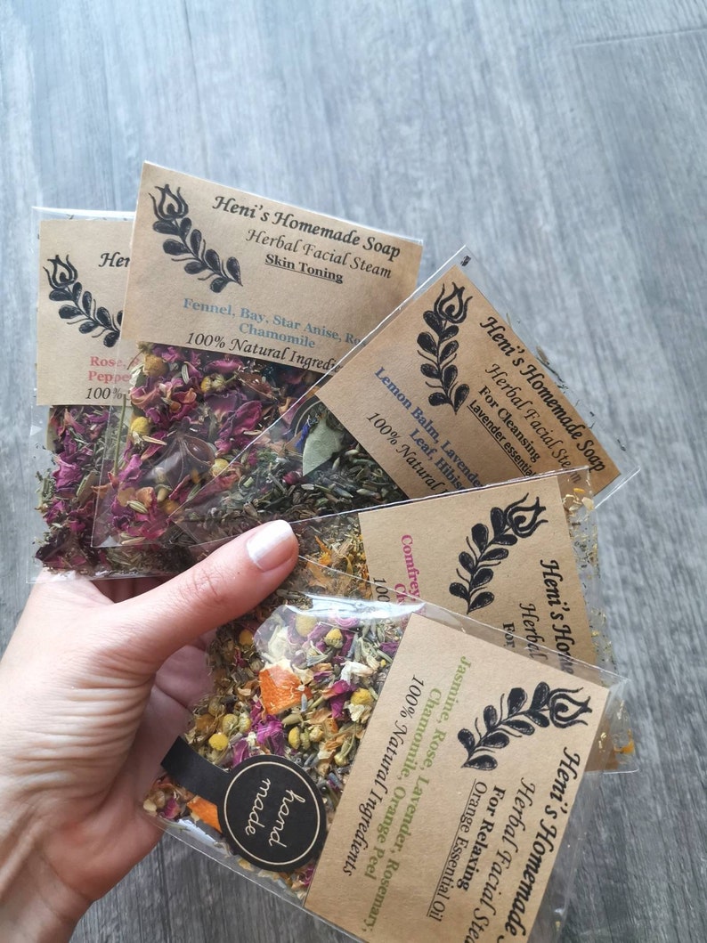 Dried Herbs facial steam bundle 8 Tester sizes herbal blends Etsy