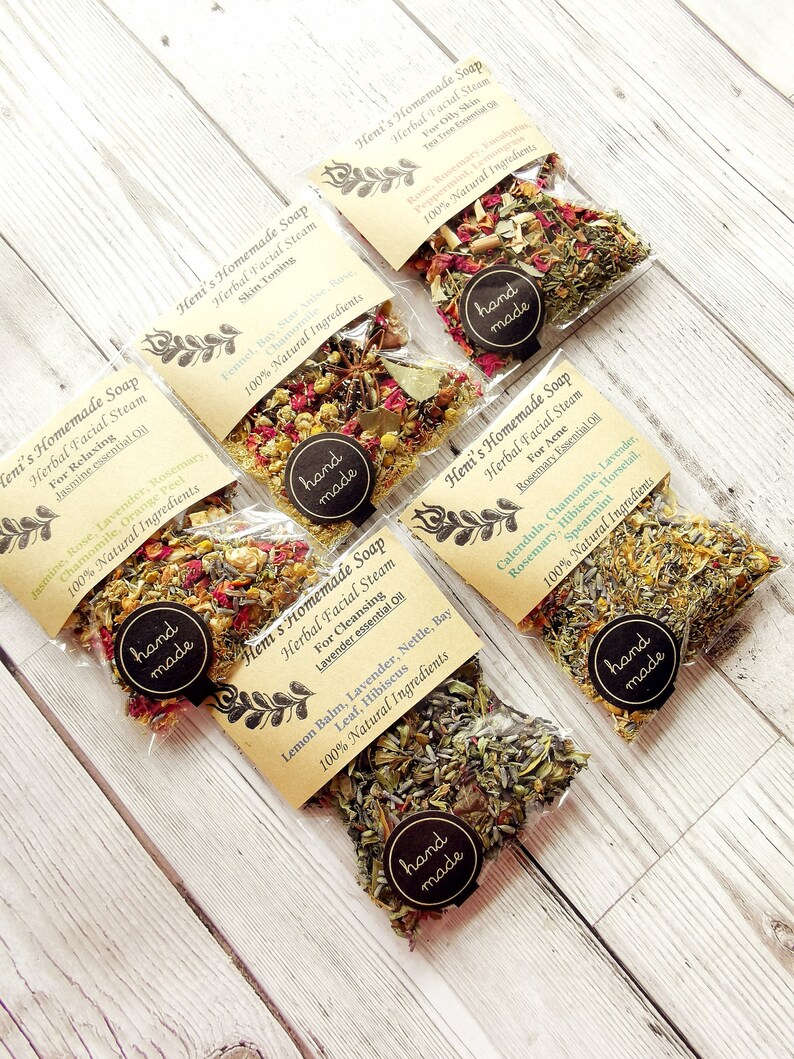 Herbs Facial Steam Bundle 8 Botanical Face Steaming Pore Etsy