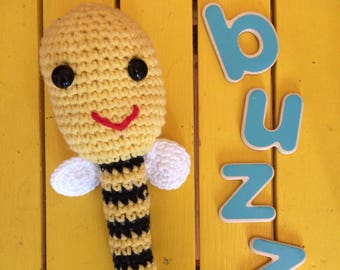 CROCHET PATTERN PDF/Buzzy bee rattle/baby gift/toy/digital instant download