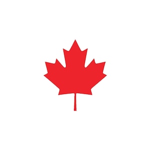 May include: A red maple leaf, a symbol of Canada.