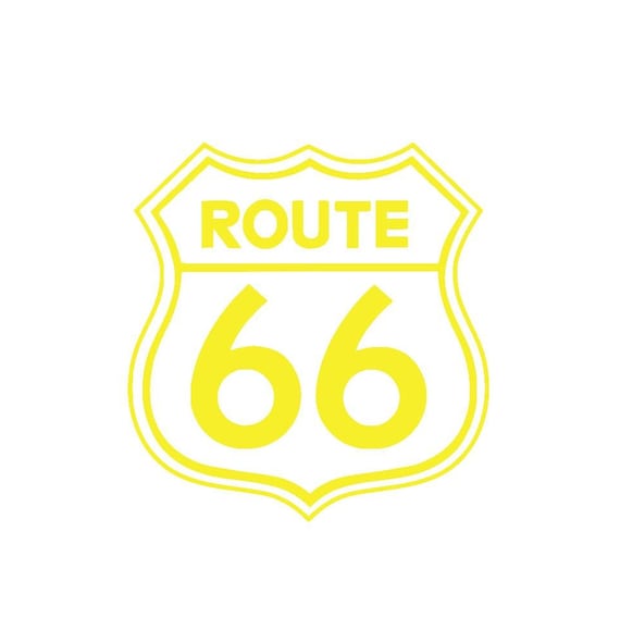 Route 66 Logo 59 Autocollant Adhésif Sticker - Taille : 8 Cm
