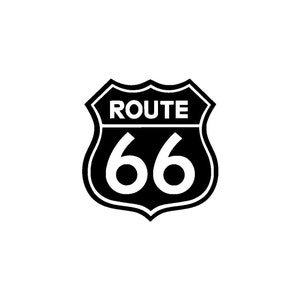 Adesivo in vinile fustellato con scudo Route 66