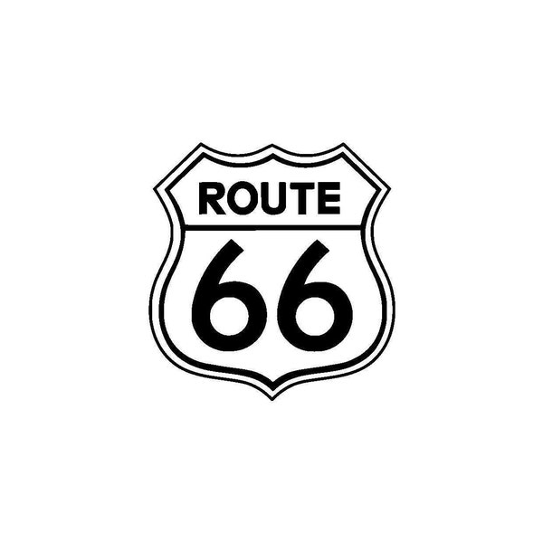 Vinyl-Aufkleber mit Route 66-Schild-Umriss