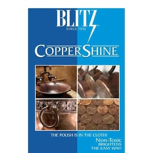 Copper Shine Cloth, Copper Polishing Cloth by Blitz Inc., Environmentally Safe and Non-Toxic
