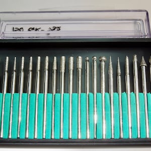 Diamond Bur 20 Piece Assortment Set of 150 grit, 3/32&quot; Shank, Free Shipping, buy 1 box or 5 boxes