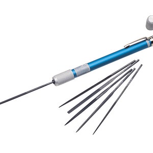 6 Piece 4&quot; Needle File Set in Small Handle Quick Release