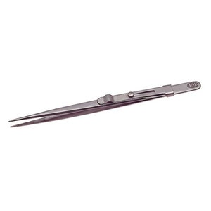 Allegro Italian Diamond Tweezer, Fine Point, Locking, Sandblasted