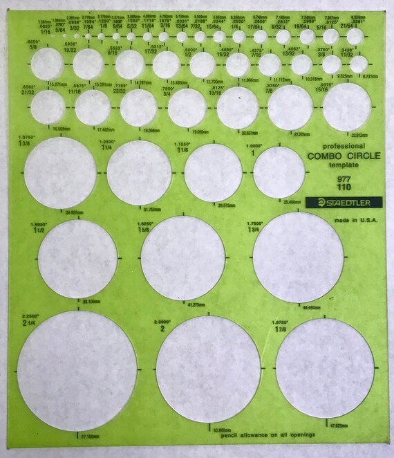 STAEDTLER Professional Combo Circle Template 977 110 | Etsy