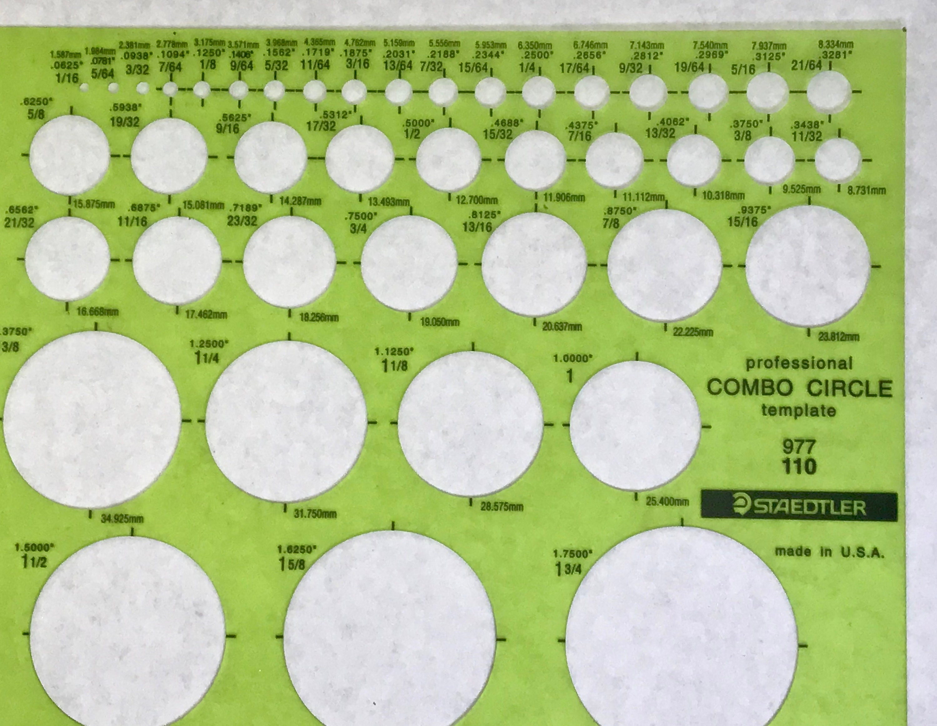 STAEDTLER Professional Combo Circle Template 977 110 | Etsy