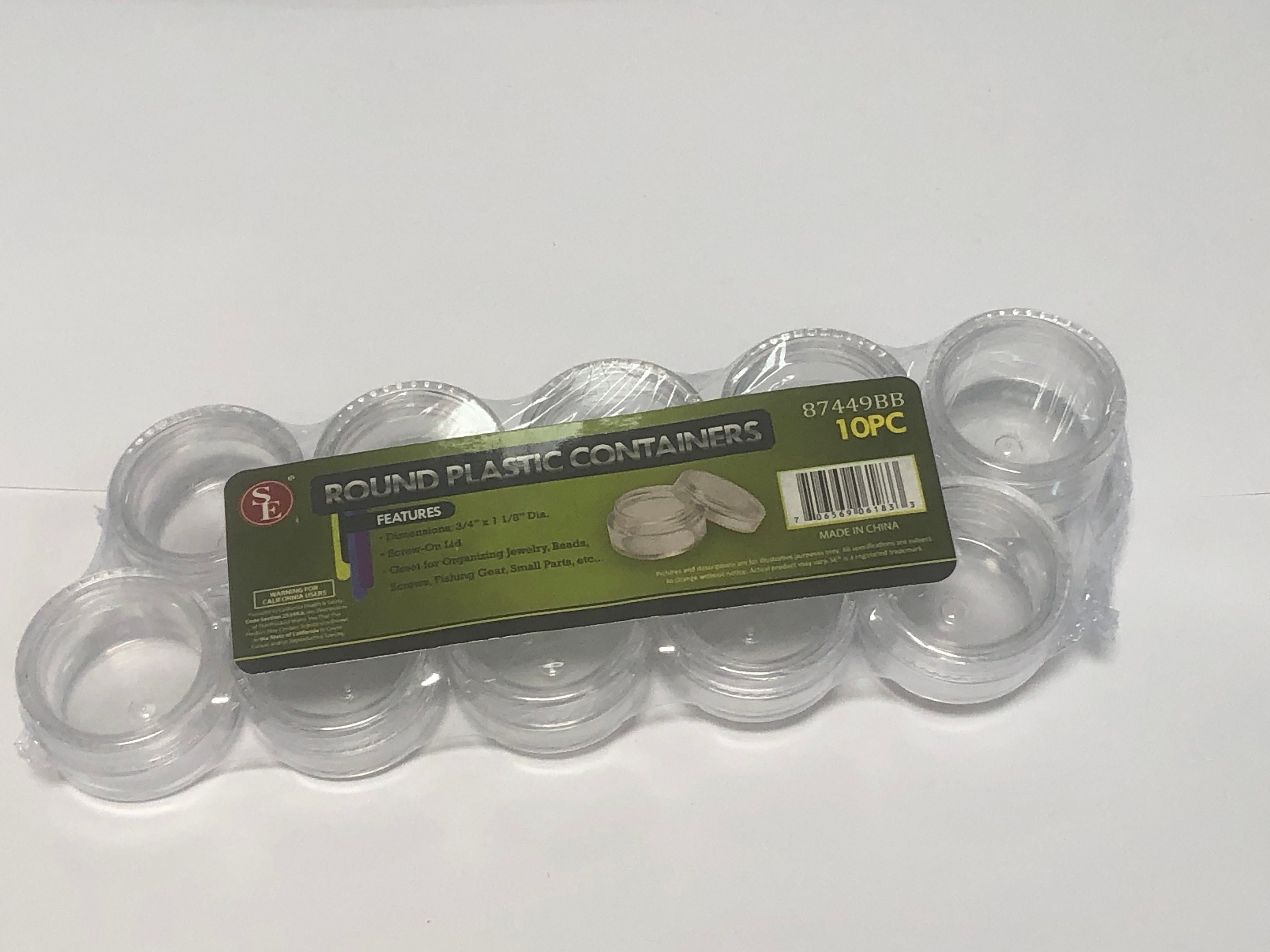 1-3/4 X 1-1/2 ROUND PVC CONTAINERS WITH CAP