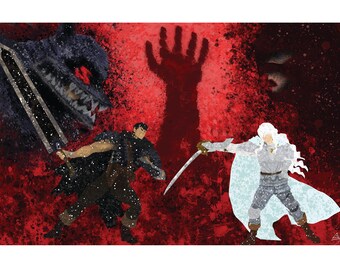 ベルセルク ストーリーポスタープリント：グリフィス、ガッツ