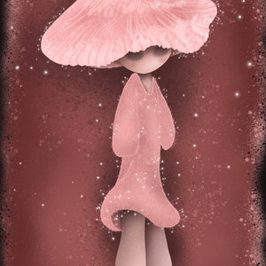 Pink Mushroom art print