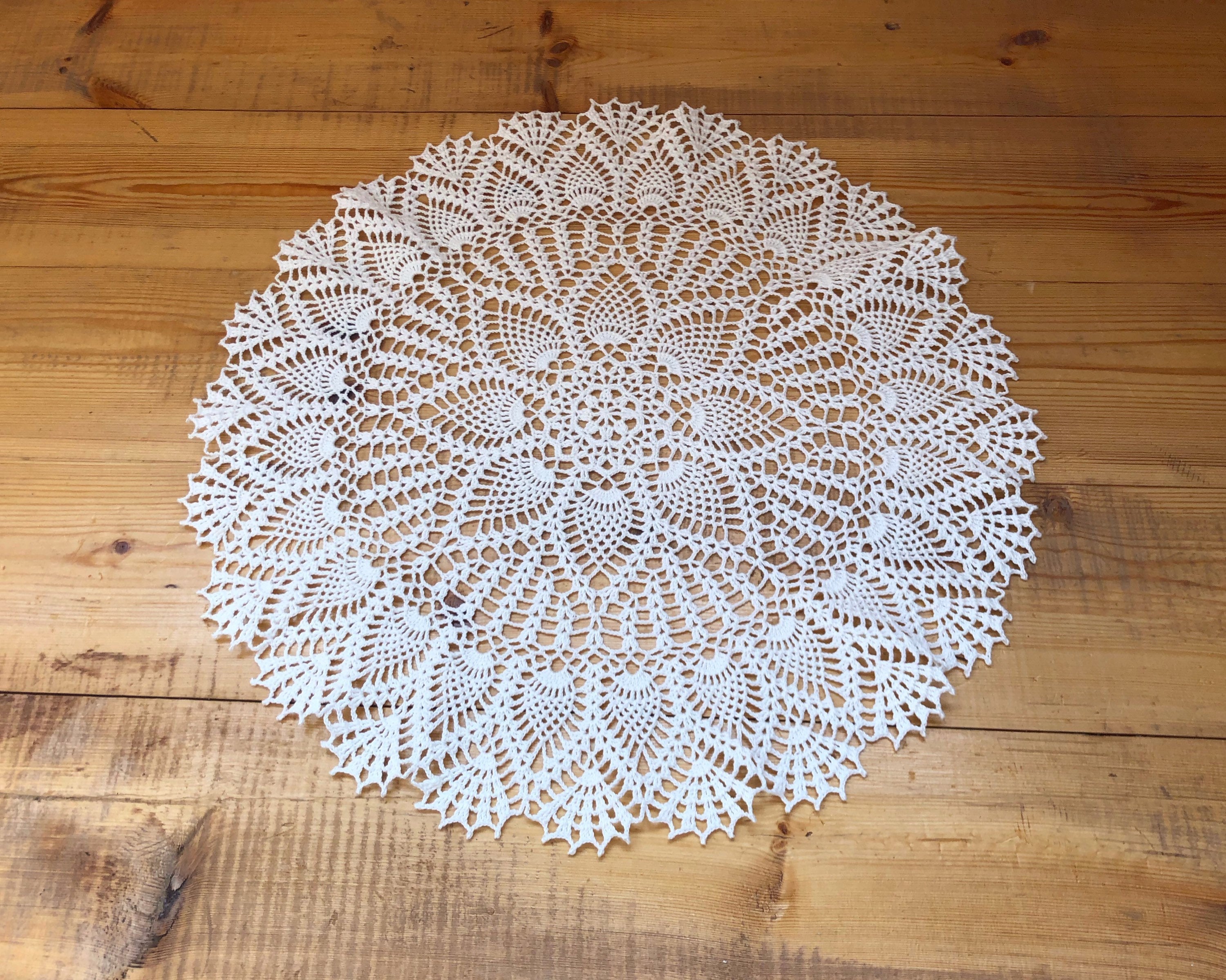 Crochet table topper Large knitted table centerpiece Round Etsy