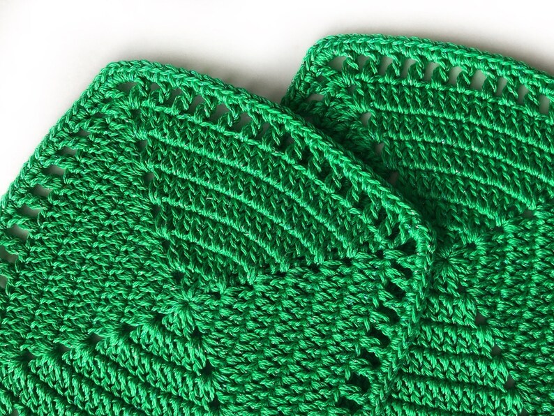 Handmade green coasters square cup mats set of 2 coasters Etsy