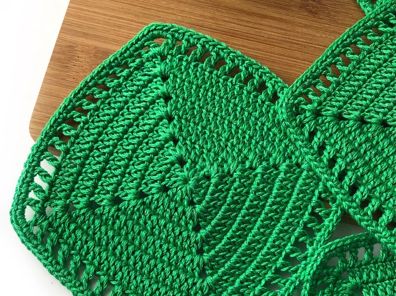 Handmade green coasters square cup mats set of 2 coasters Etsy