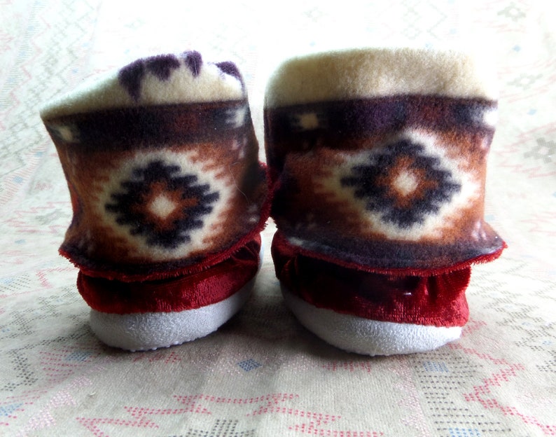Red Slippers for Young Children Red Velvet Slippers Children Slippers: Handmade slippers Fleece Lined Slippers Toddler Slippers