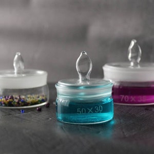 Apothecary vials Pharmacy bottles vintage Laboratory miniature bottles Glass container with lid