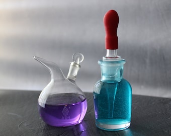 Glass dropper bottles, Chemistry or science gift,  Laboratory Apothecary Medicine bottles