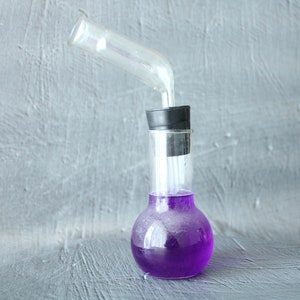Vintage Glasflasche Gummistopfen, Apotheker Geschenk, Hexerei Lieferungen
