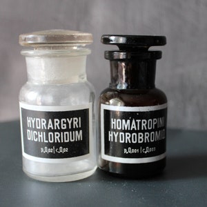 Vintage pharmacy bottles Amber glass apothecary jars Old pharmacy Miniature poison bottles Victorian style gift Small bottles Witchy gift