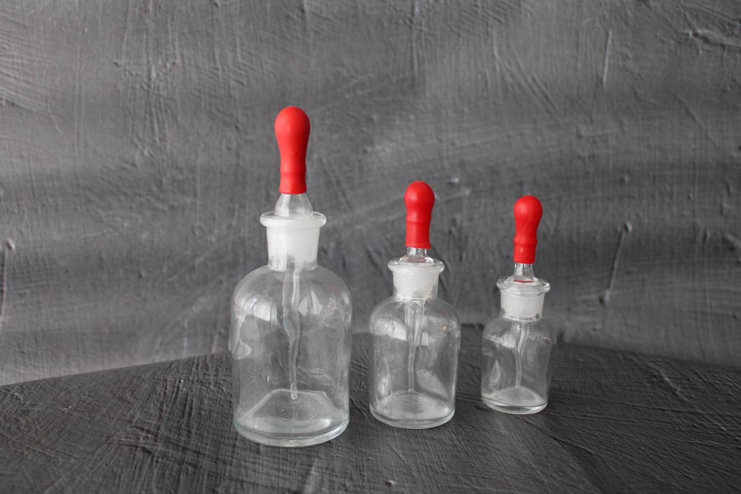 Medicine Dropper Glass Bottles Oil Potion Bottles Pharmacy Etsy