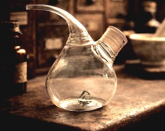 Vintage Glass Dropper | Apothecary Pharmacy Decor | Clear Glass Laboratory Bottle | Antique Style Prop