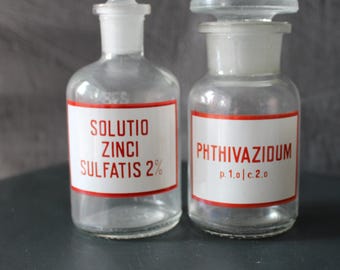 Små apoteksflaskor Vintage medicinburkar i klarglas med etiketter Steampunk-present Antika apoteksgiftflaskor Viktoriansk present