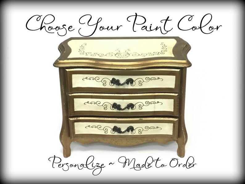 Custom Vintage Hand Painted Musical Jewelry Box Personalized Etsy