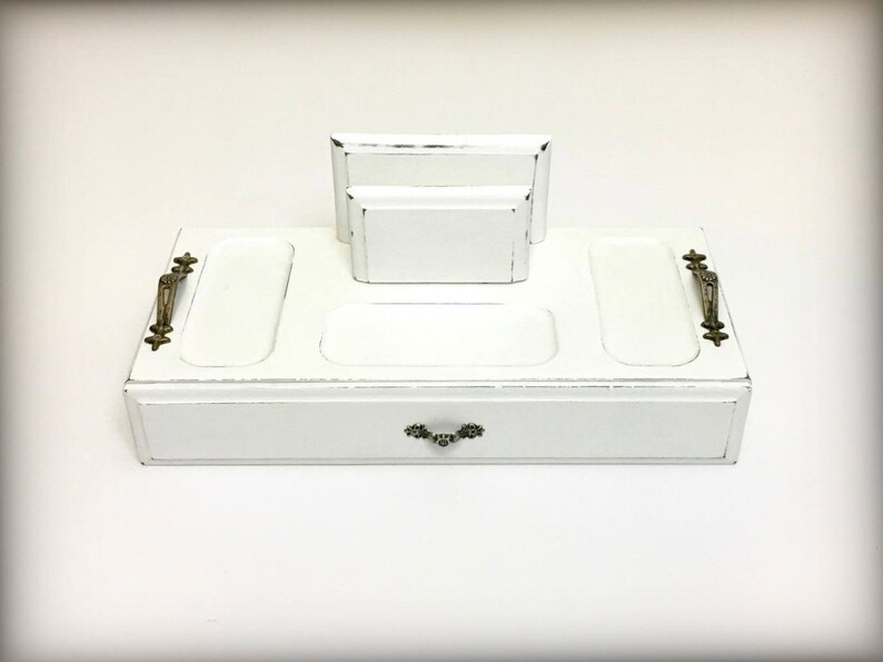 White Valet Tray Edc Organizer Key Wallet Phone Change Etsy
