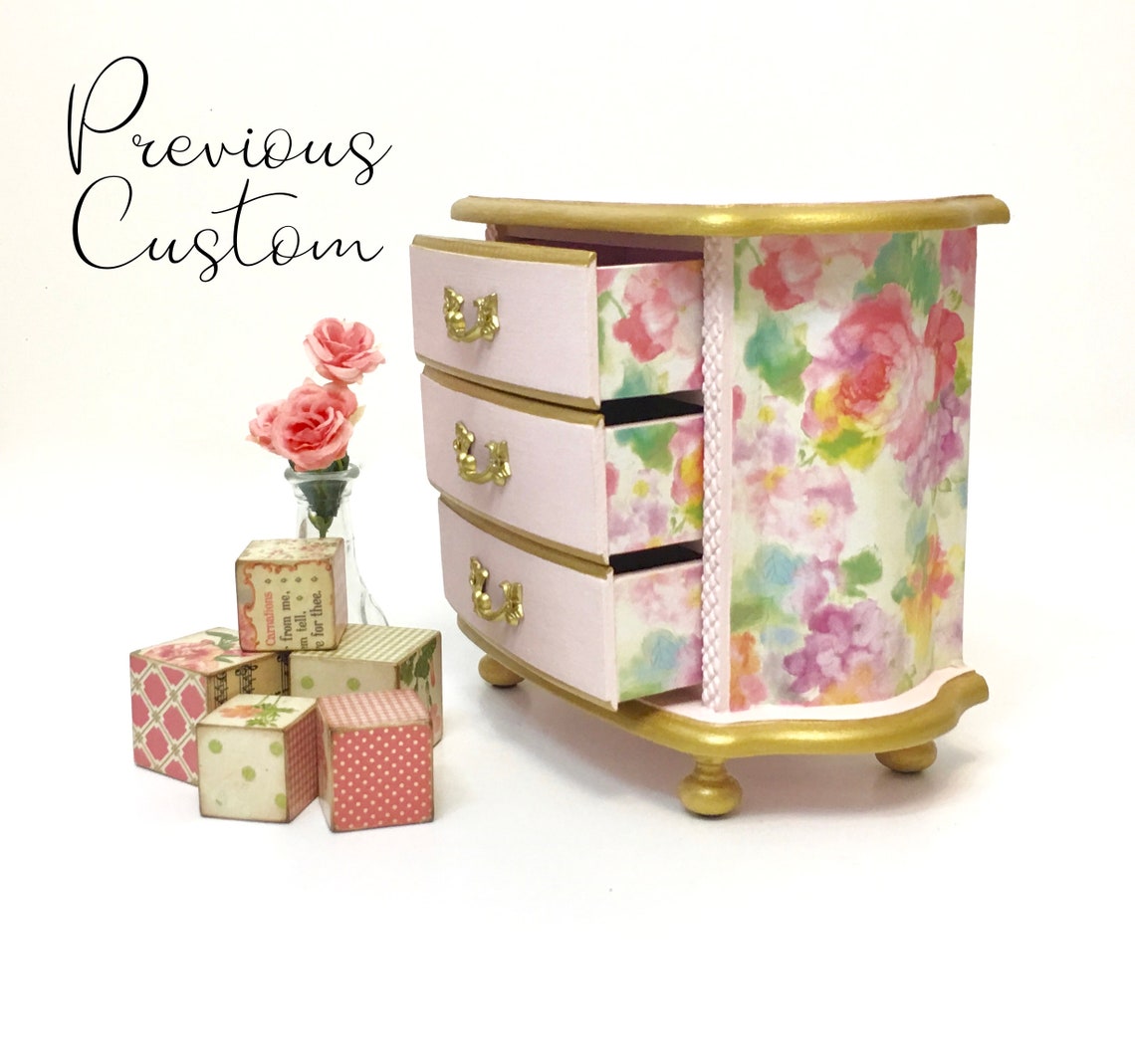 Girls Musical Jewelry Box Custom Personalized Monogram Hand Etsy