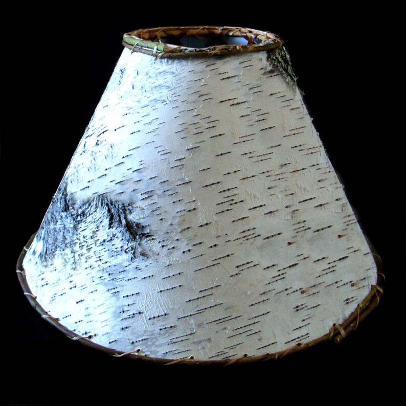 Birch Bark Lamp Shade 21 Inch Handcrafted From Real Custom Sizes Available Including Chandelier And Drum Shades Rustic Decor