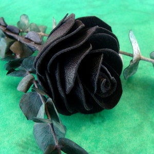 Hand Tooled Leather Rose: 18.5" Long Stem, D'Agostino Design