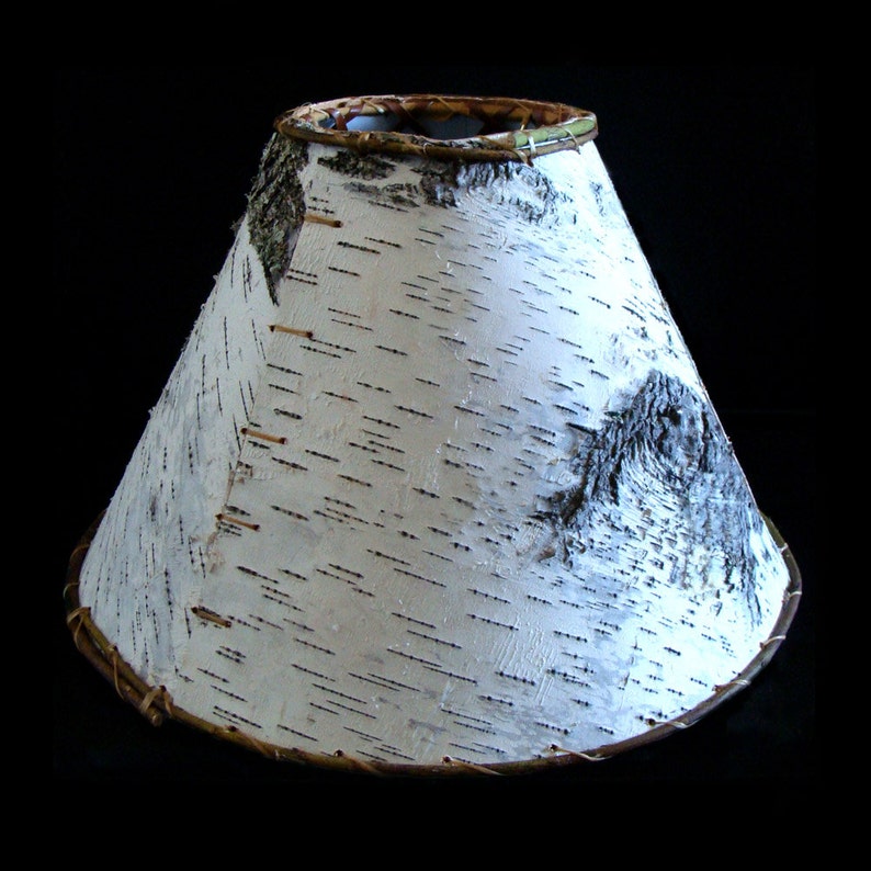 14 Inch Birch Bark Lampshade Handcrafted/Handsewn Crafted Etsy