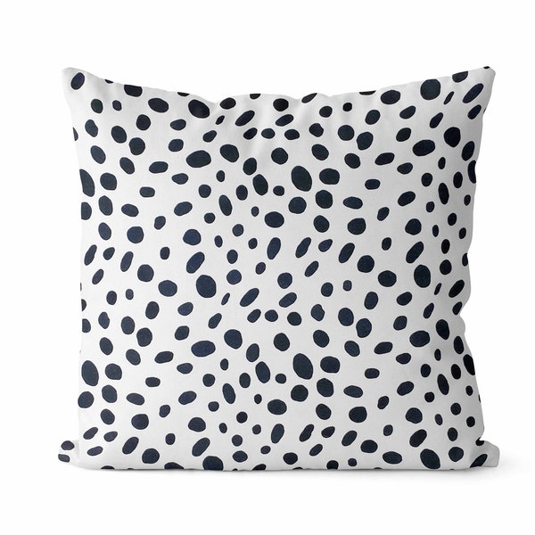 Black and White Polka Dot Throw Pillow Cover // Black and White Pillow Cover // Decorative Pillow Cases for Throw Pillows // 017