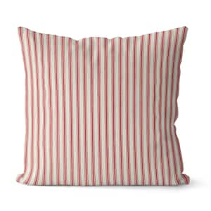 Red & White Stripe Throw Pillow Cover // Red Farmhouse Pillow Cover // Red Throw Pillow Cover // Red Ticking Stripe Pillow Cover// 102