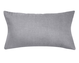 Chenille Gray Lumbar Pillow Cover + Solid Grey Lumbar Pillow Cover + Gray Blue Lumbar Pillow Cover + Slate + Chenille Lumbar Pillow Cover
