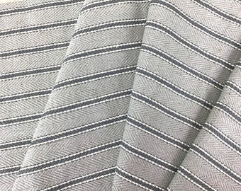 Grey Striped Upholstery Fabric By The Yard Pewter Fabric Woven Fabric Textured Fabric Drapery Fabric Curtain Fabric 097