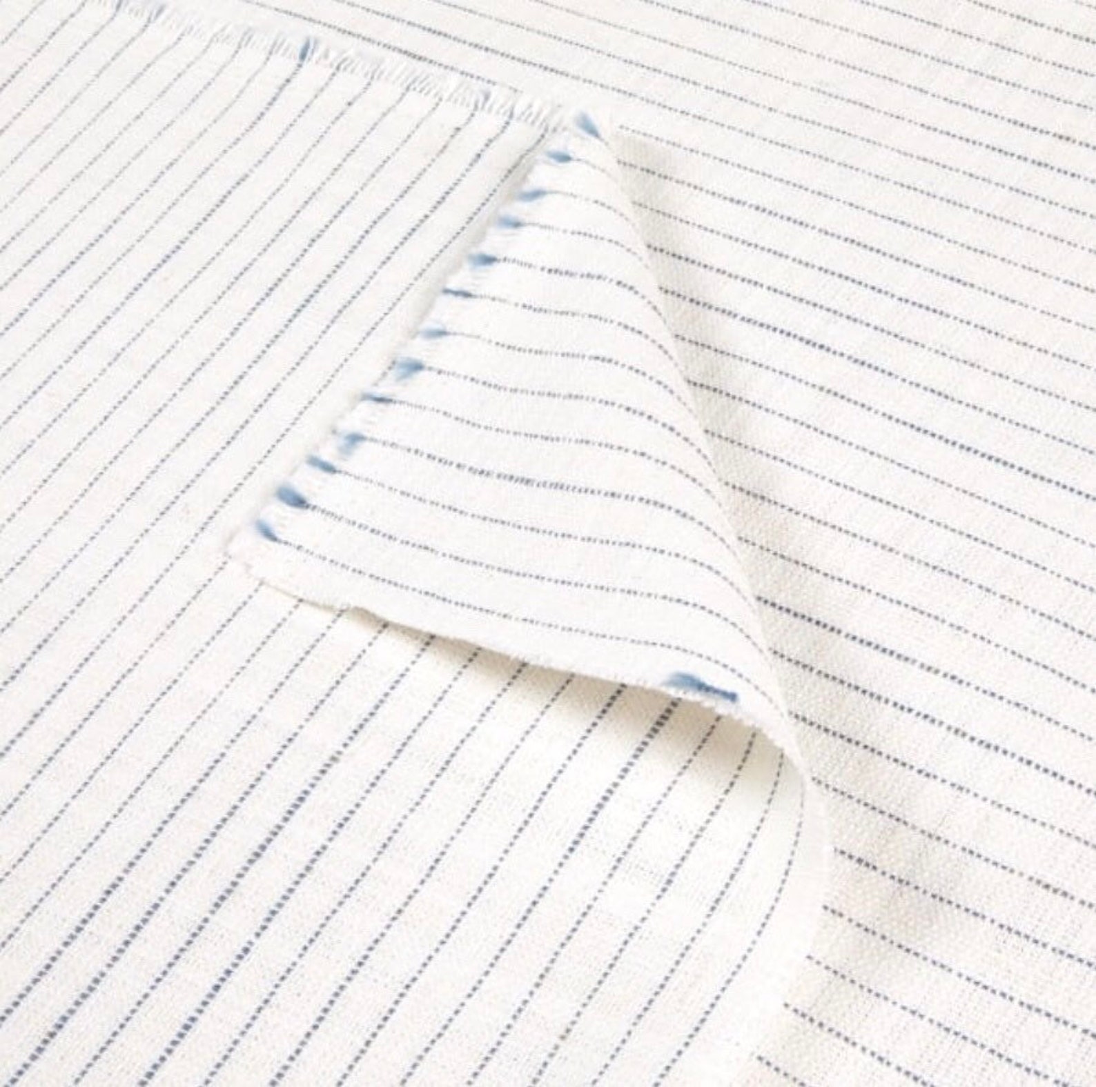 Light Blue And White Striped Upholstery Fabric By The Yard Etsy