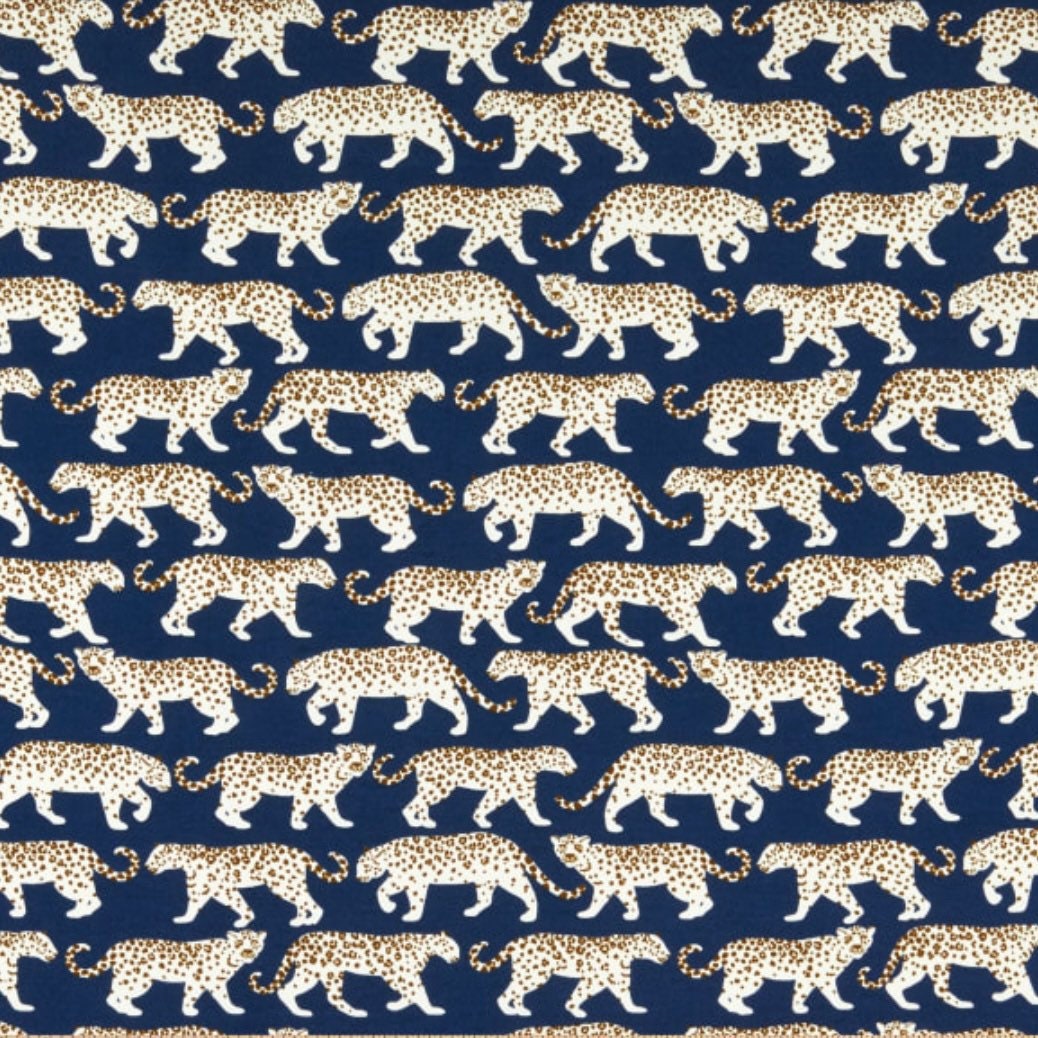 Navy Blue Animal Print Outdoor Fabric By The Yard // Blue Etsy