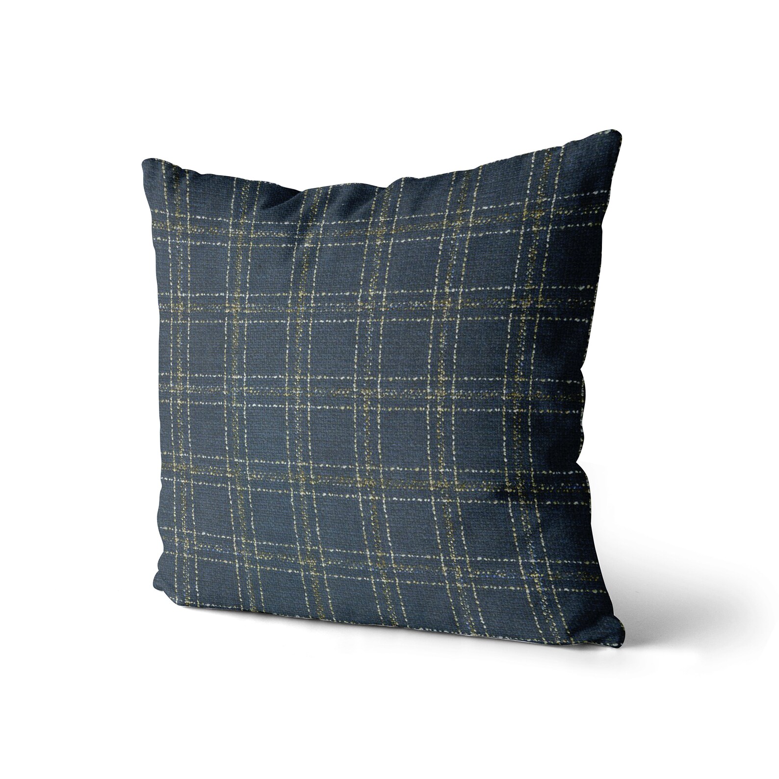 Navy Blue &Beige Plaid Throw Pillow Cover // Cubierta de Etsy