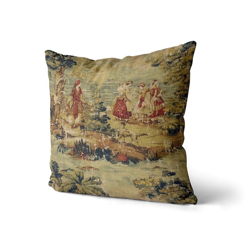 toile pillow covers
