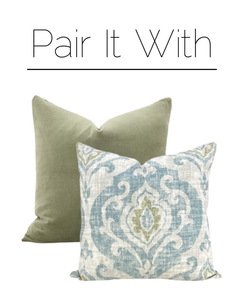 Light Blue and Green Pillow Cover // Sage Green Pillow Cover Etsy