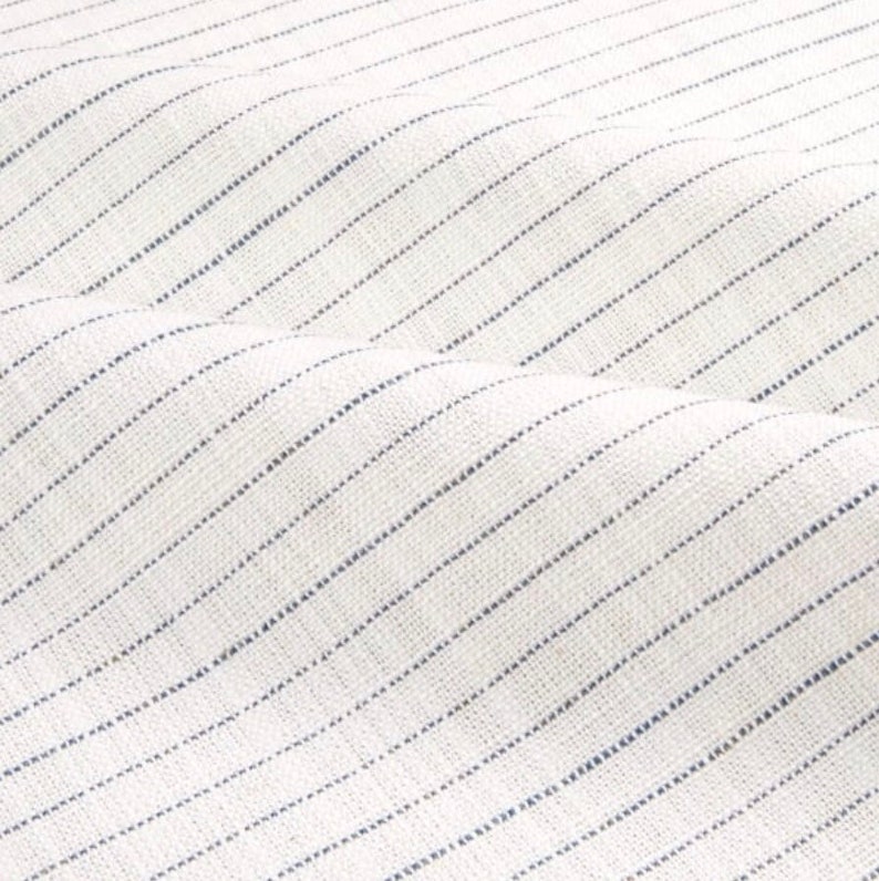 Light Blue and White Striped Upholstery Fabric by the Yard // Etsy