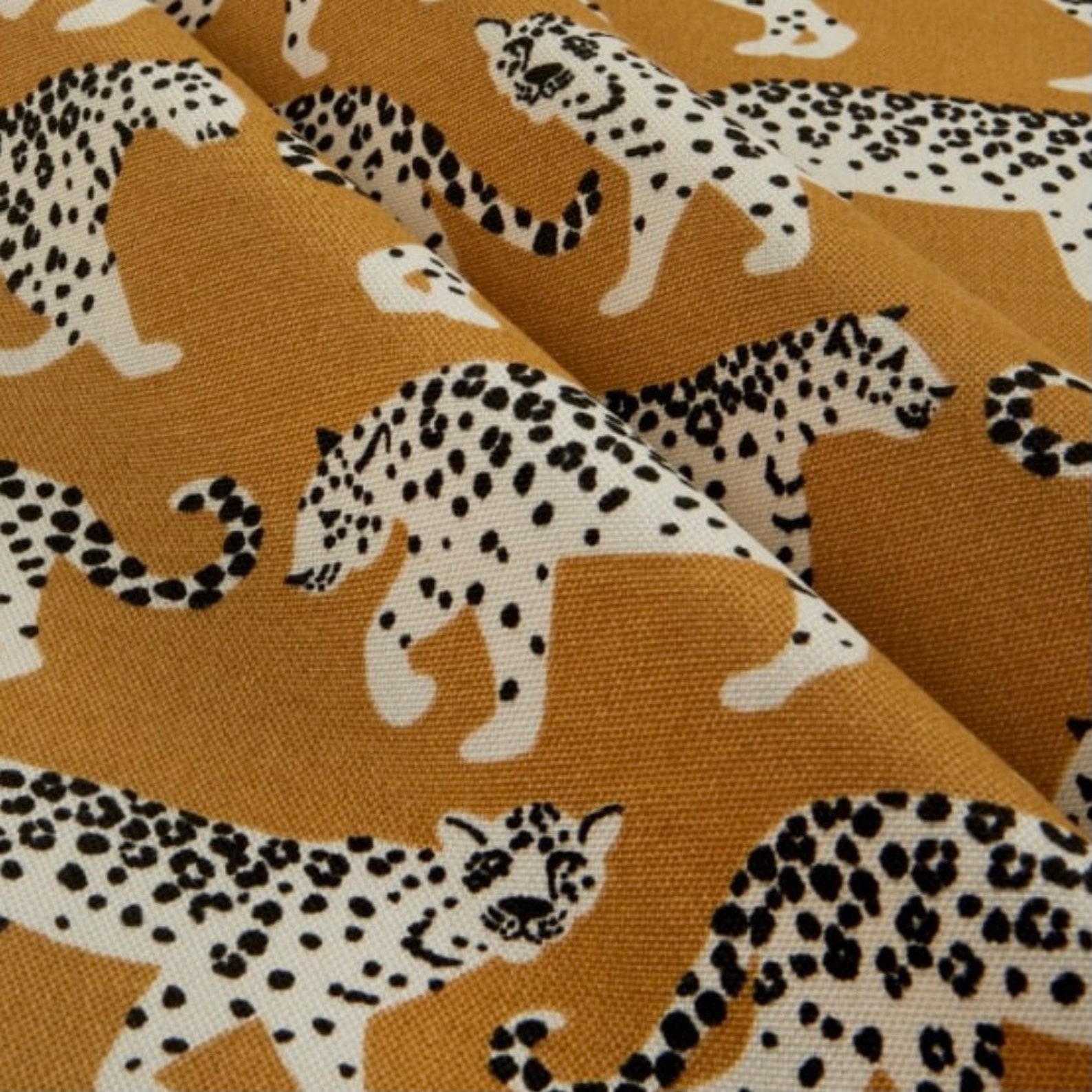 Mustard Yellow Animal Print Outdoor Fabric by the Yard // Gold Etsy UK