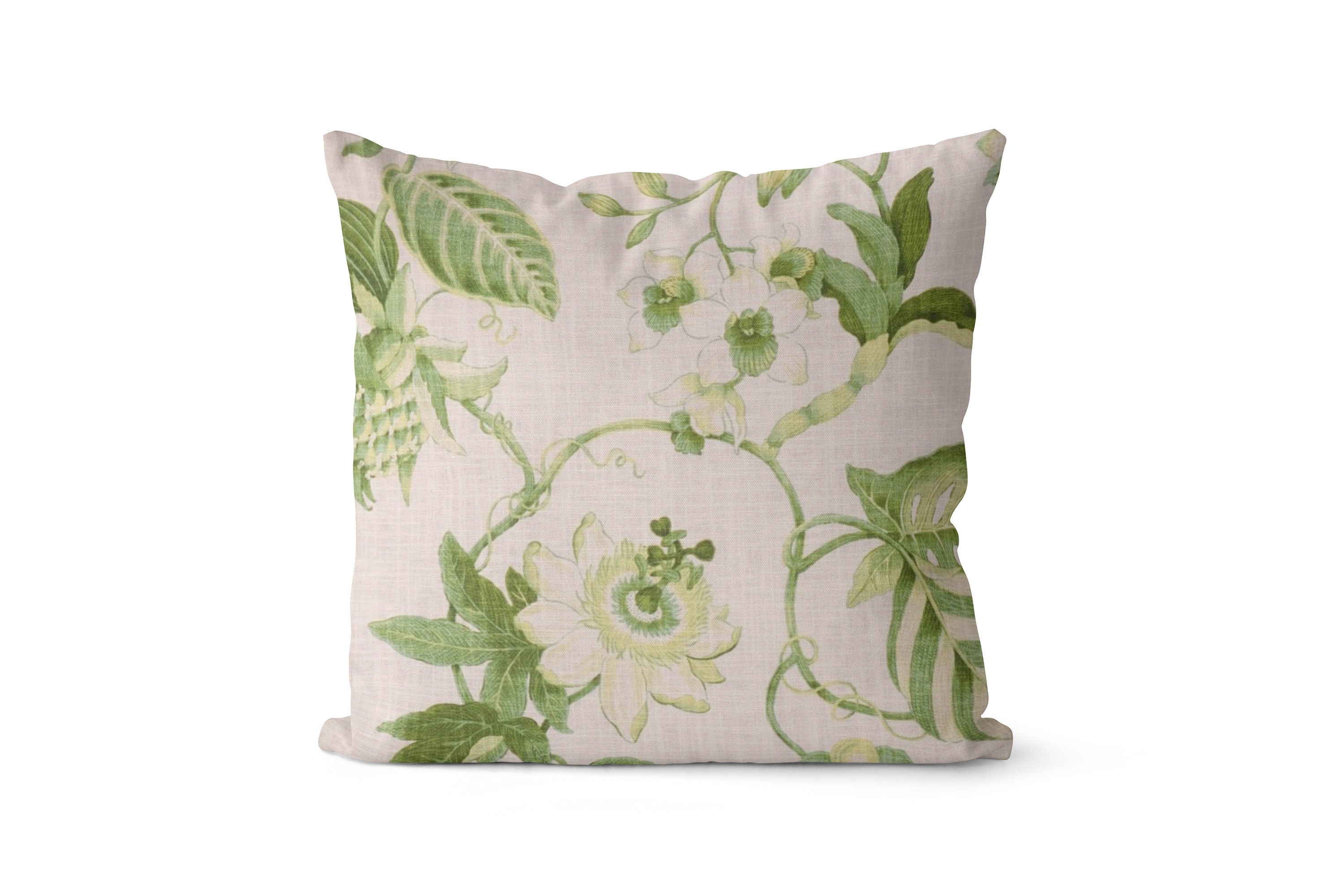 Lime Green Floral Throw Pillow Cover // Lime Green Flowers // Etsy