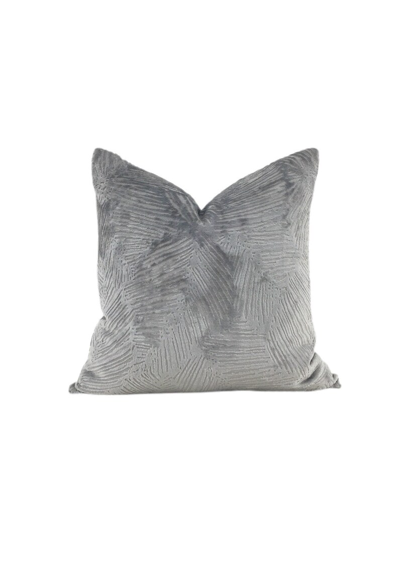 Textured Gray Velvet Pillow Cover // Grey Throw Pillow Cover Etsy