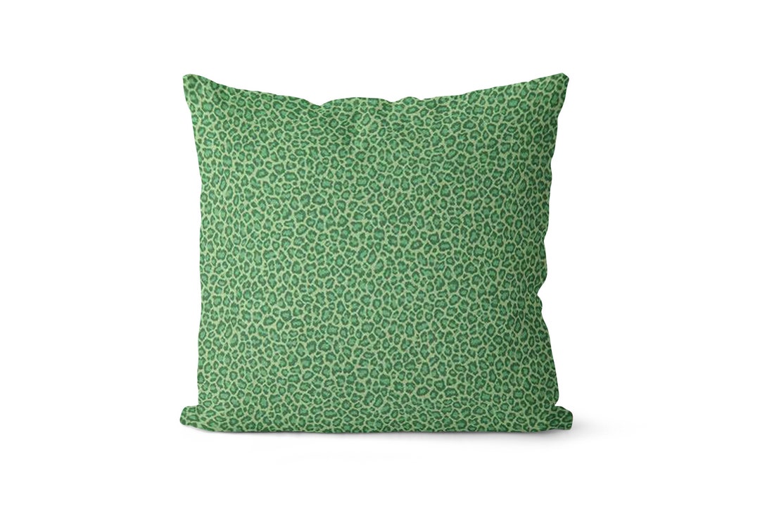 Green Leopard Pillow Cover Green Leopard Print Pillow Cover Etsy