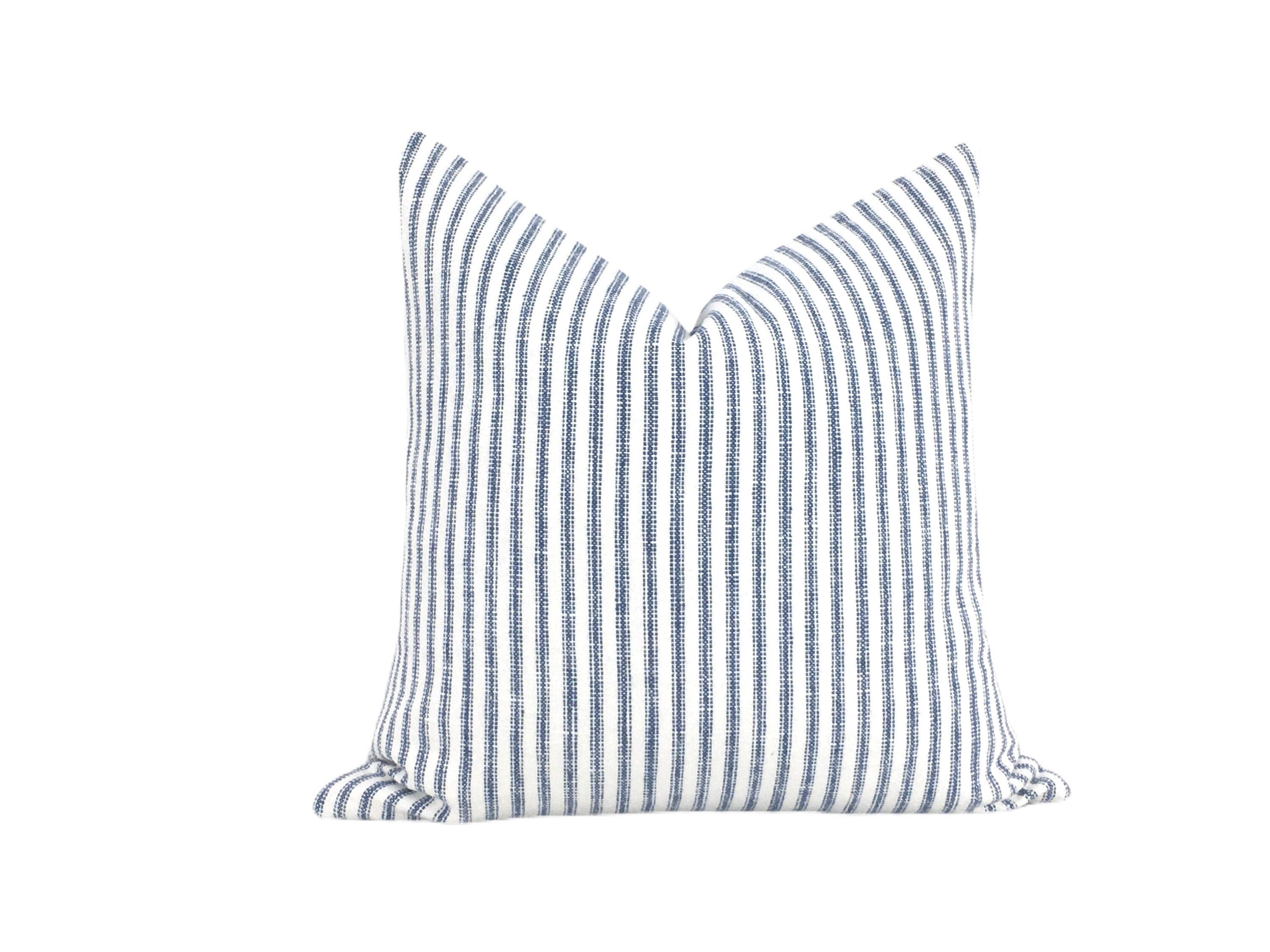 Denim Blue Pillow Cover // Blue and White Pillow Cover // Etsy